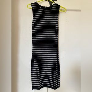 Alice and Olivia black/white striped dress